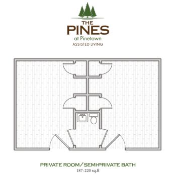The Pines at Pinetown Assisted Living - Floor Plan - Private Room / Semi-Private Bath